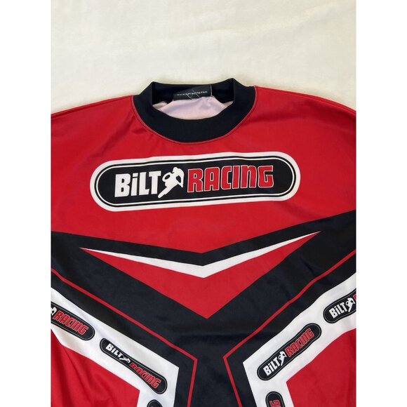 Bilt Racing Motorcross BMX Dirt Bike Motorcycle Shirt Size M Long Sleeve Jersey - Picture 3 of 8